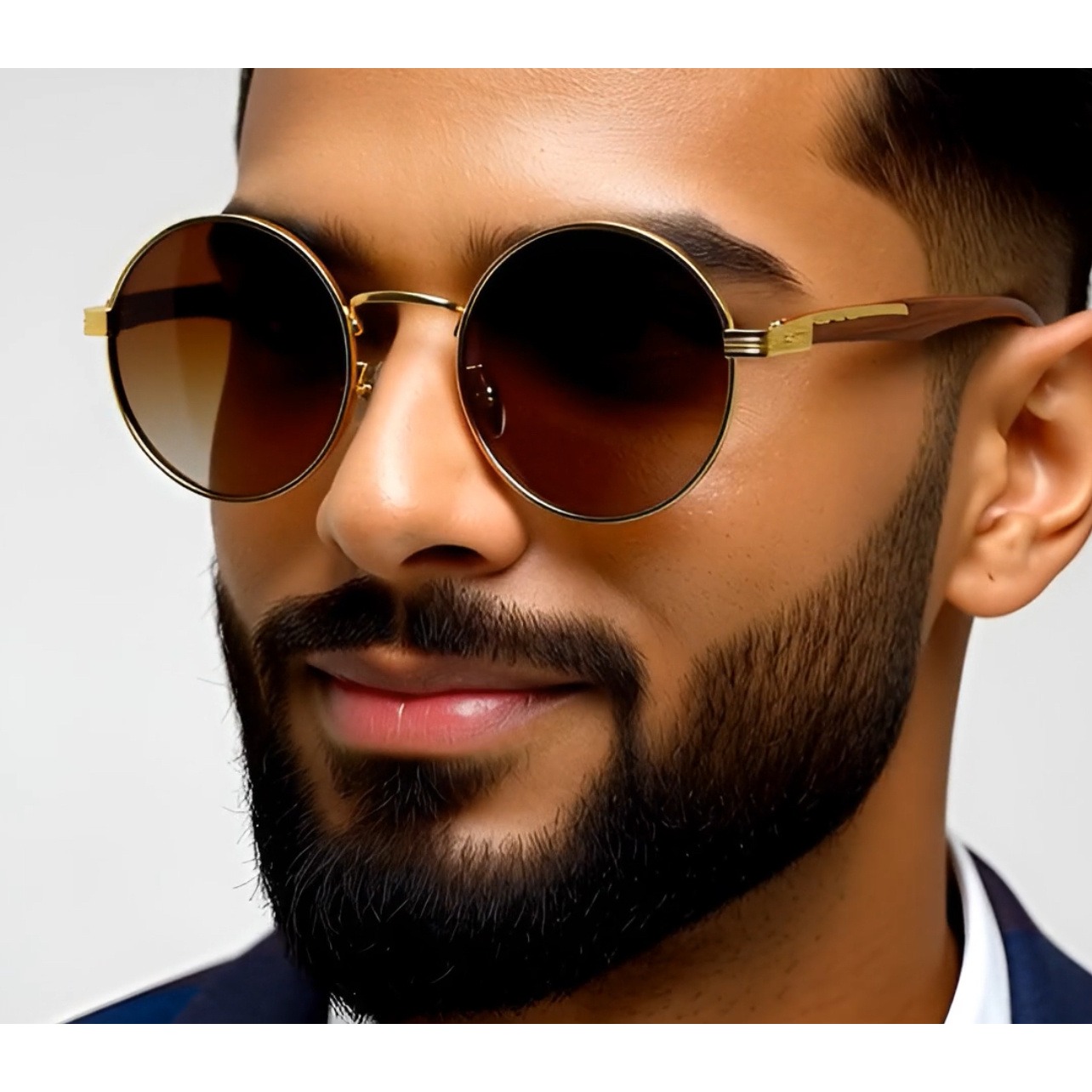 Dark Brown Lens Sunglasses Men Fashion Retro Classic Shades Trendy Hip Hop New